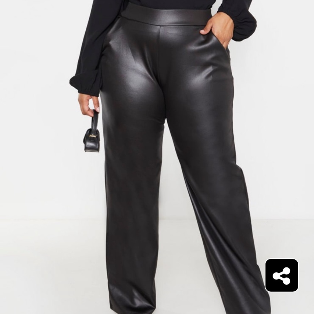 Faux leather pants